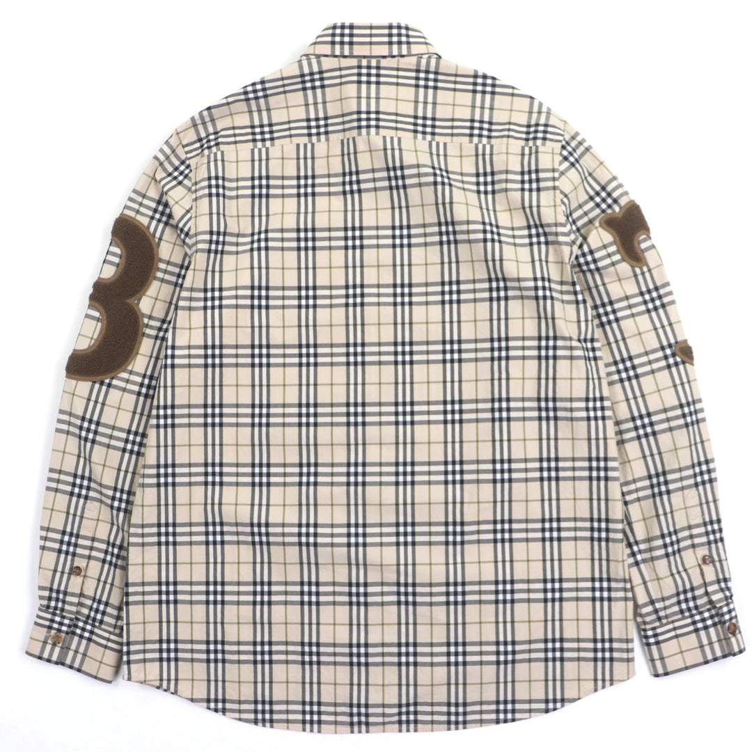 Great BURBERRY Long sleeve shirt beige cotton mens M 8042350