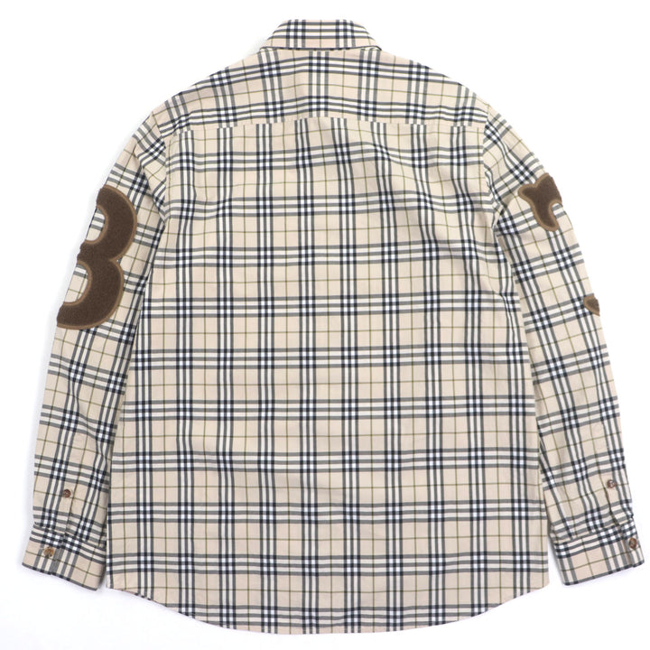 Great BURBERRY Long sleeve shirt beige cotton mens M 8042350