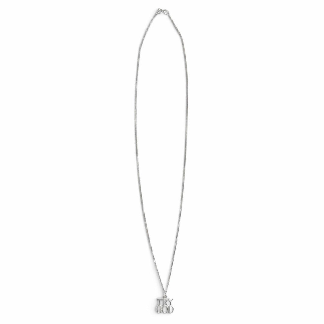 Excellent TIFFANY&Co. TRY GOD STERLING SILVER Necklace Accessory Silver