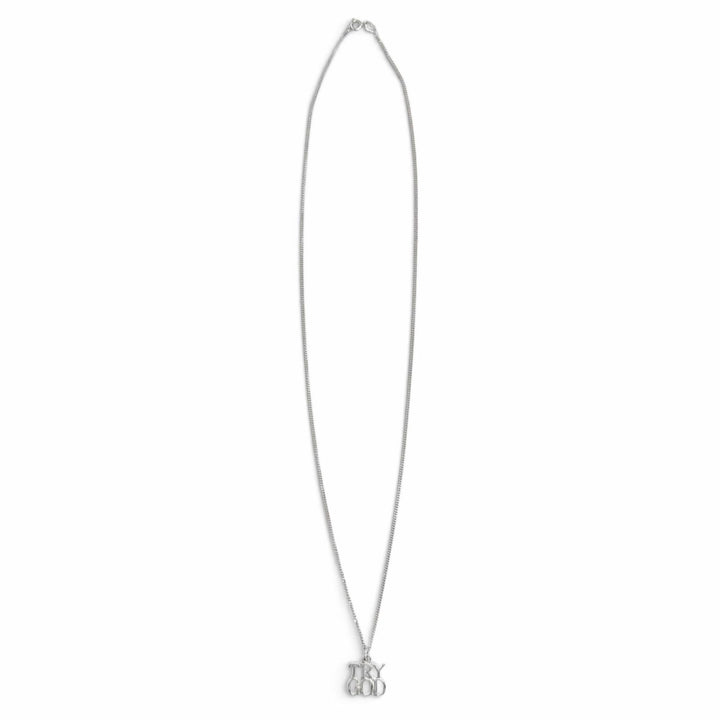 Excellent TIFFANY&Co. TRY GOD STERLING SILVER Necklace Accessory Silver