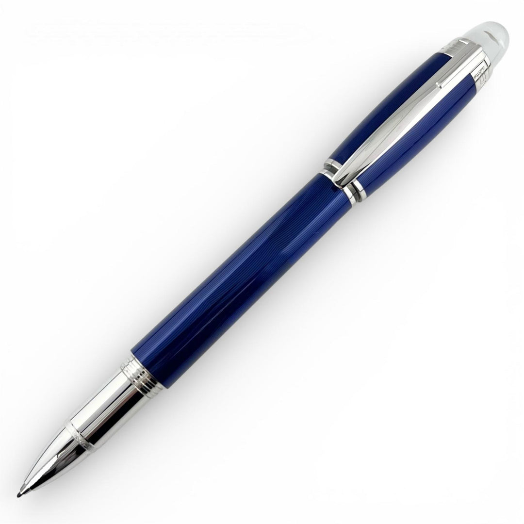 Great MONTBLANC Ballpoint pen Starwalker Fineliner White Star Cool blue mens