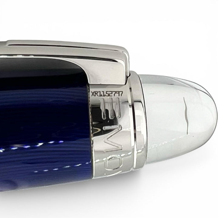 Great MONTBLANC Ballpoint pen Starwalker Fineliner White Star Cool blue mens