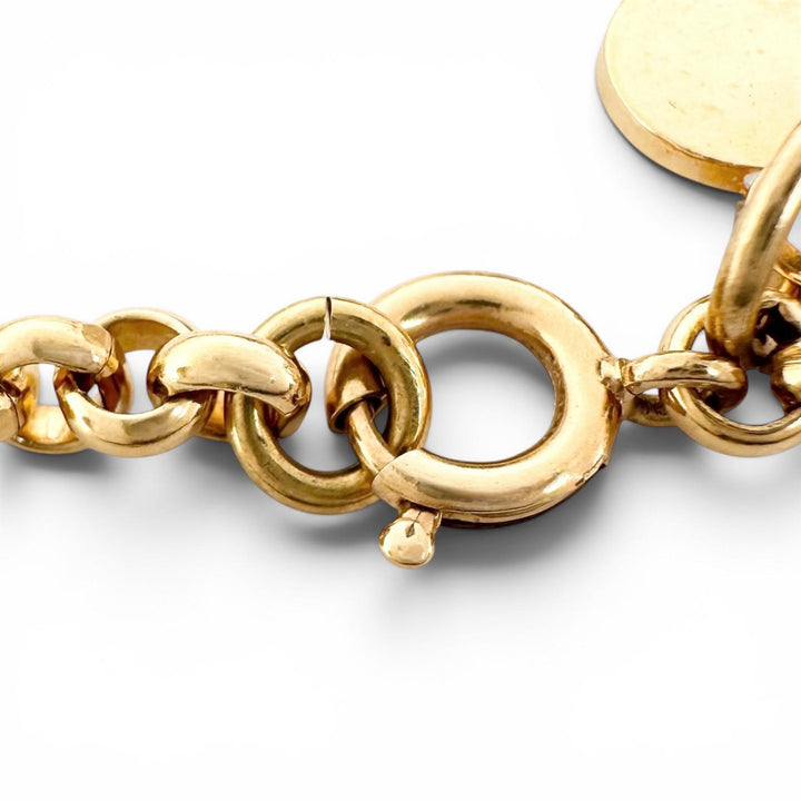 Excellent CELINE bracelet Circle logo gold Fake pearl Women