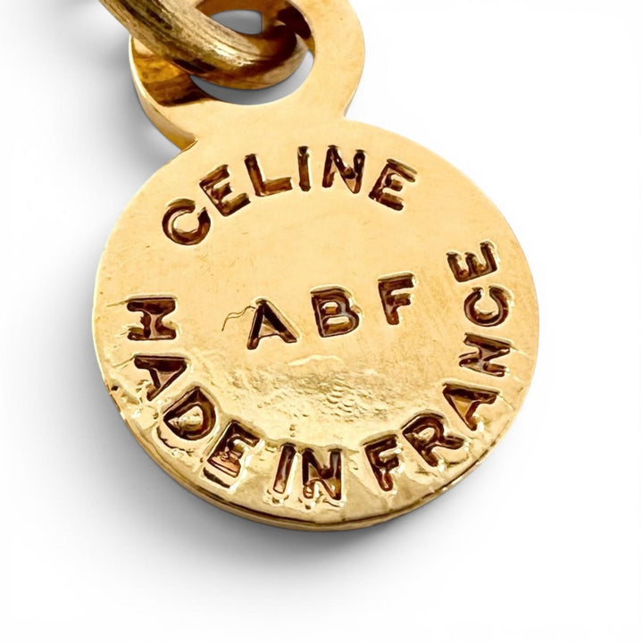 Excellent CELINE bracelet Circle logo gold Fake pearl Women