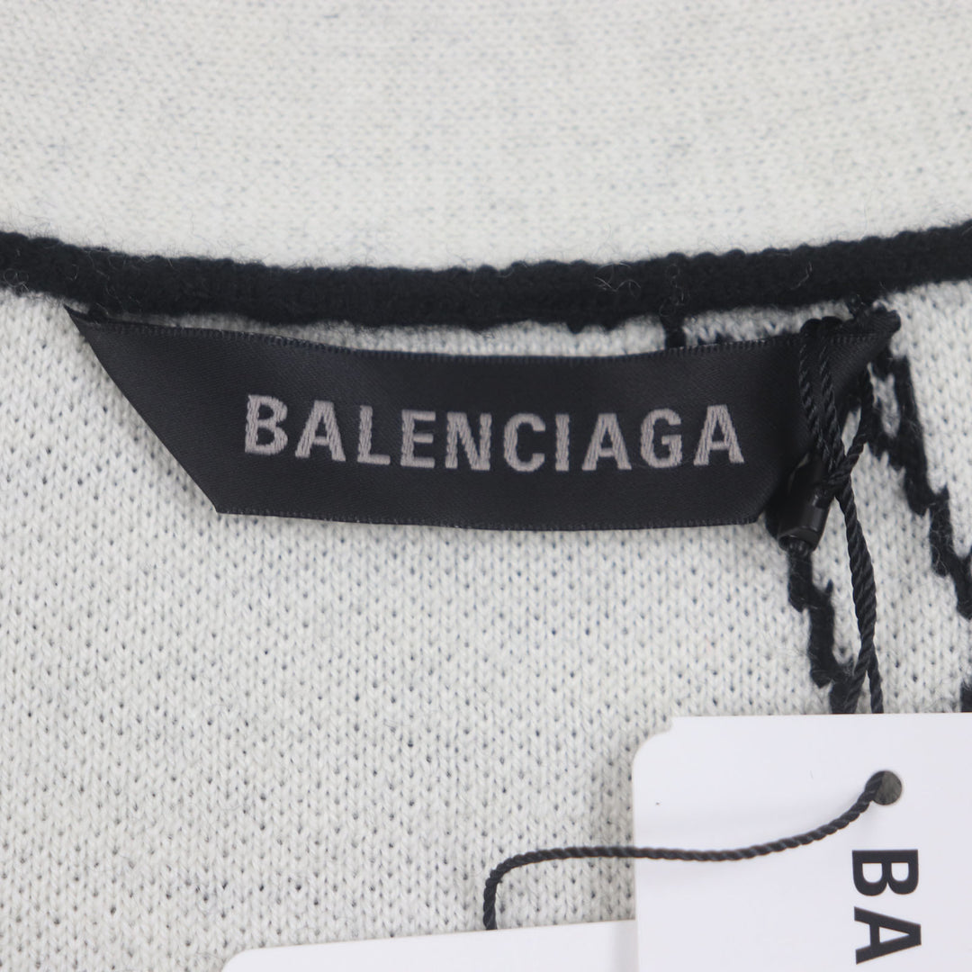 Pristine BALENCIAGA cardigan Logomaia All Over Cardigan black wool mens 1 724852