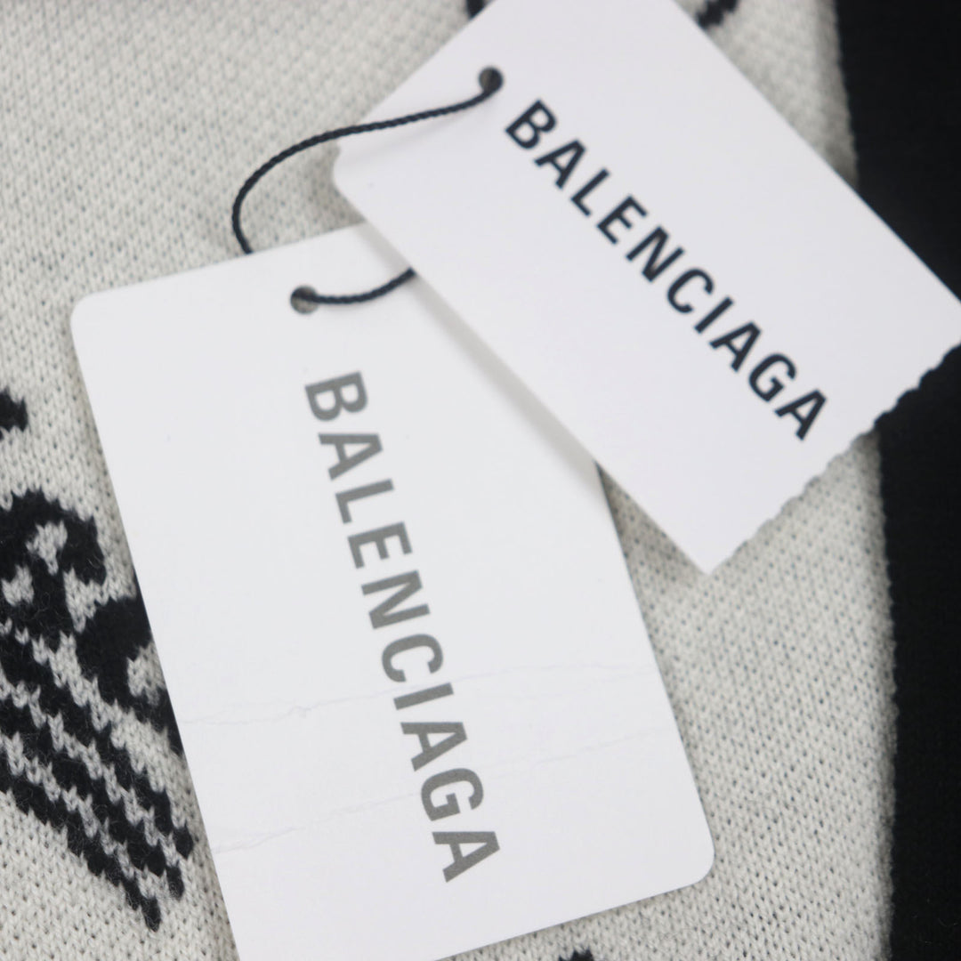 Pristine BALENCIAGA cardigan Logomaia All Over Cardigan black wool mens 1 724852