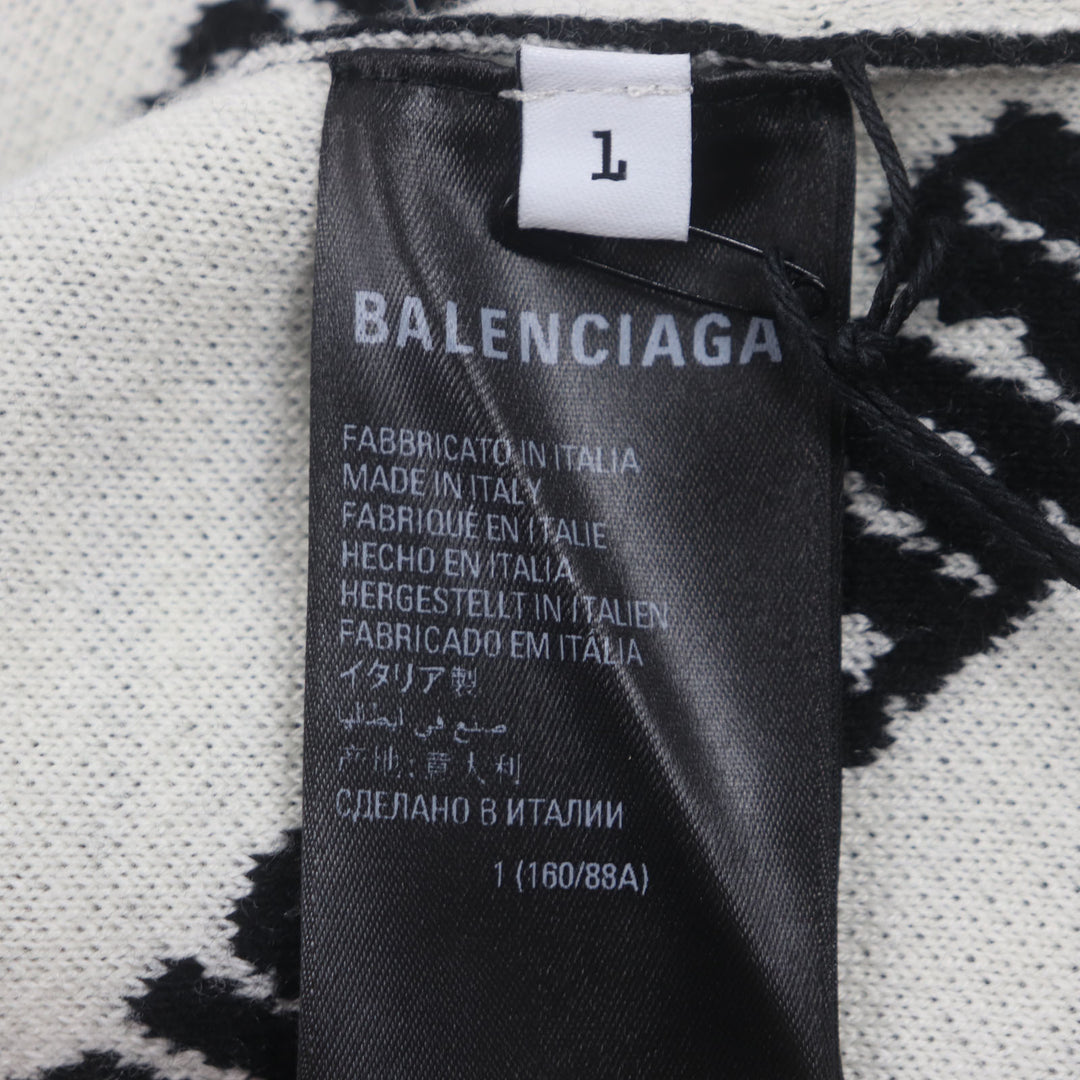 Pristine BALENCIAGA cardigan Logomaia All Over Cardigan black wool mens 1 724852
