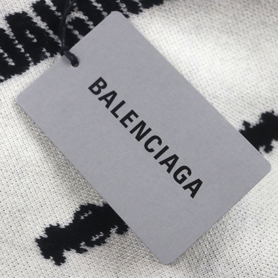 Pristine BALENCIAGA cardigan Logomaia All Over Cardigan black wool mens 1 724852