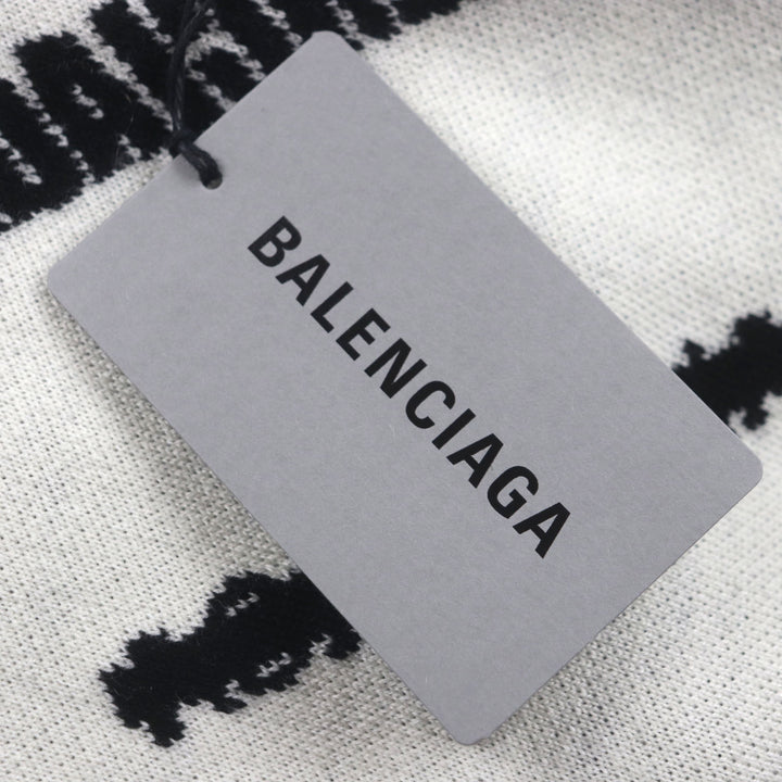 Pristine BALENCIAGA cardigan Logomaia All Over Cardigan black wool mens 1 724852