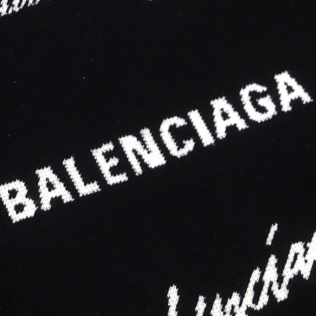 Pristine BALENCIAGA cardigan Logomaia All Over Cardigan black wool mens 1 724852
