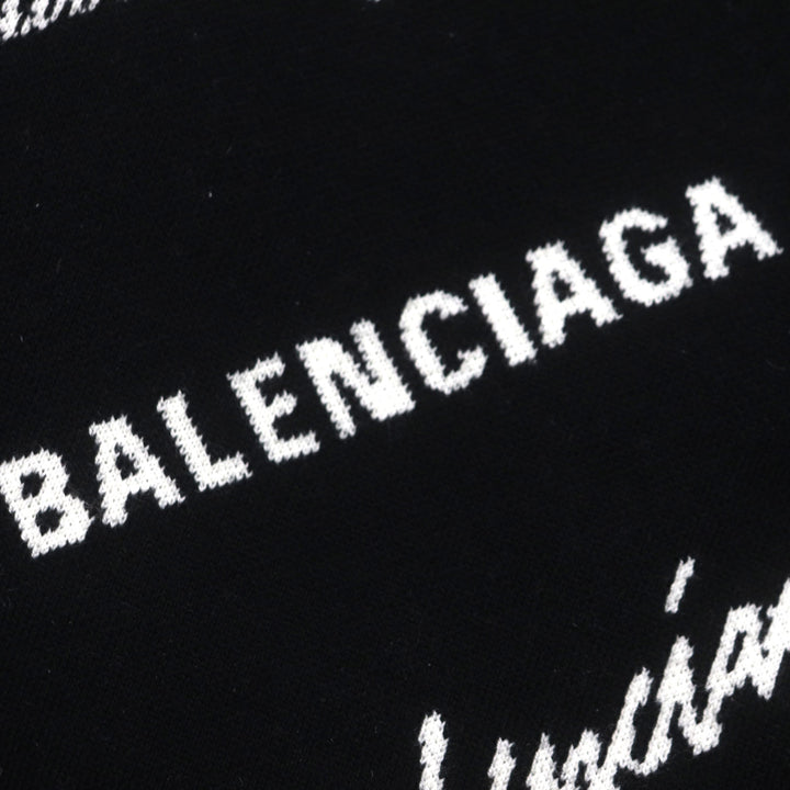 Pristine BALENCIAGA cardigan Logomaia All Over Cardigan black wool mens 1 724852