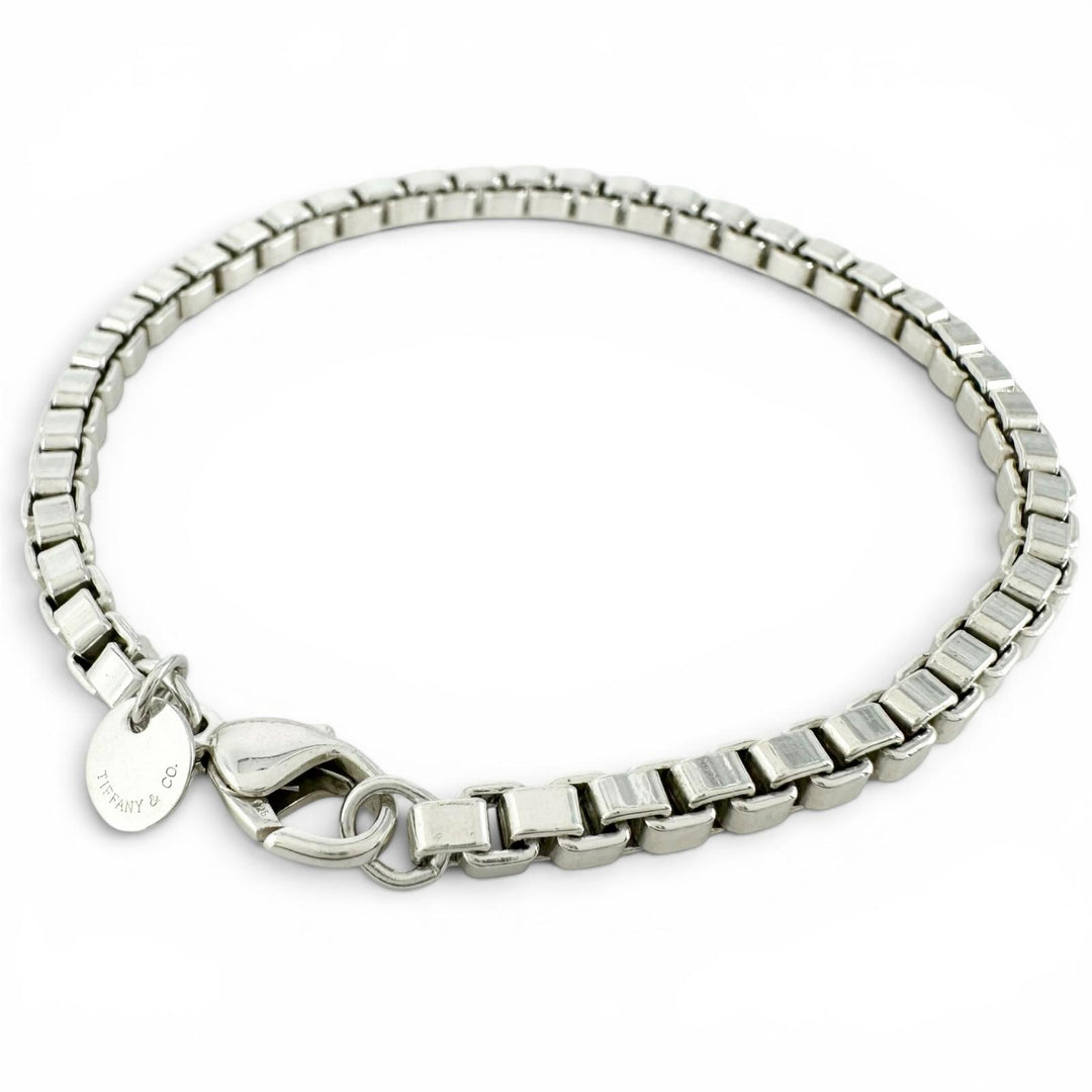 Great TIFFANY&Co. bracelet Venetian Box Chain Silver SV925 Women