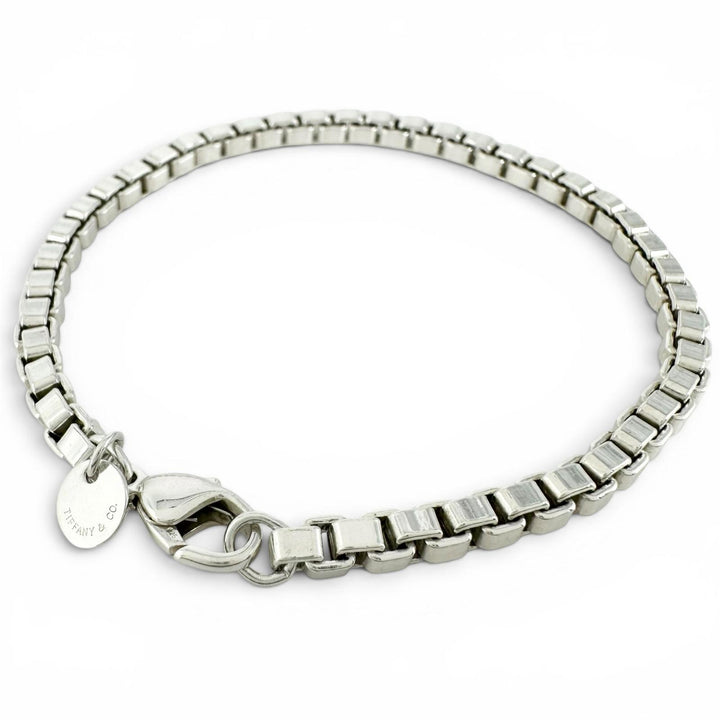 Great TIFFANY&Co. bracelet Venetian Box Chain Silver SV925 Women