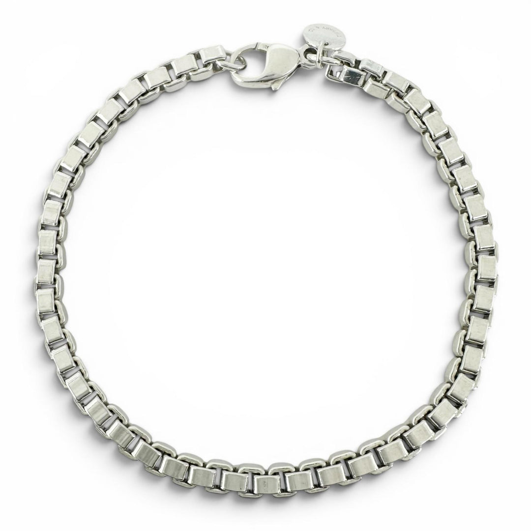 Great TIFFANY&Co. bracelet Venetian Box Chain Silver SV925 Women