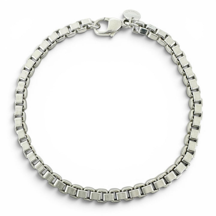 Great TIFFANY&Co. bracelet Venetian Box Chain Silver SV925 Women