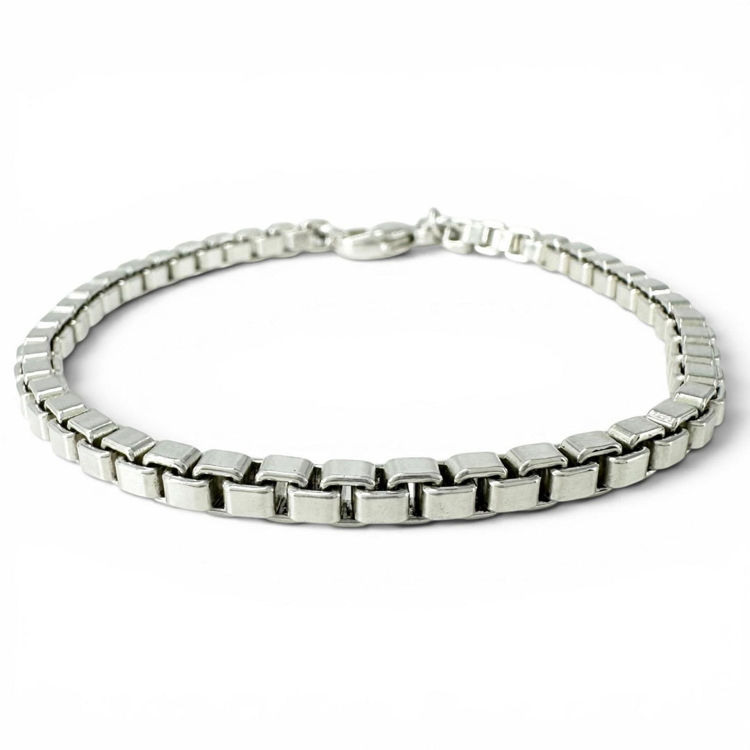 Great TIFFANY&Co. bracelet Venetian Box Chain Silver SV925 Women