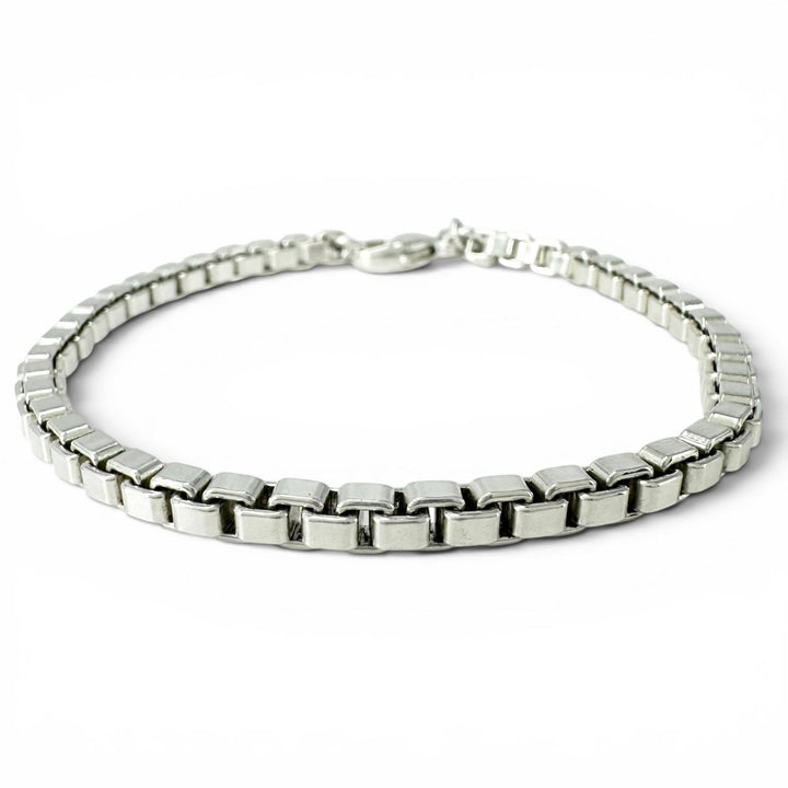 Great TIFFANY&Co. bracelet Venetian Box Chain Silver SV925 Women