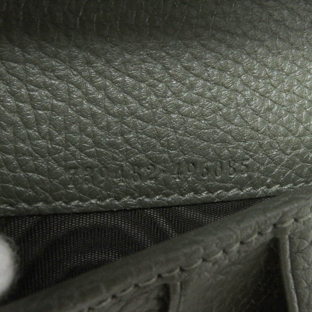 Excellent GUCCI Purse 739482 Jumbo GG Round Zip 739482 khaki leather mens