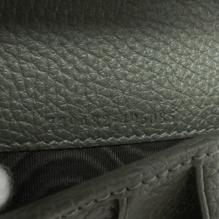 Excellent GUCCI Purse 739482 Jumbo GG Round Zip 739482 khaki leather mens
