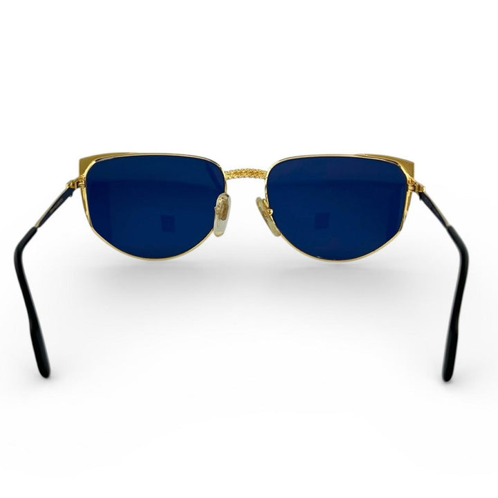Great TIFFANY LUNETTES sunglasses 23k Gold Plated Blue gold mens