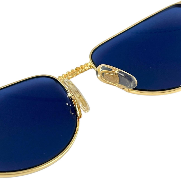 Great TIFFANY LUNETTES sunglasses 23k Gold Plated Blue gold mens