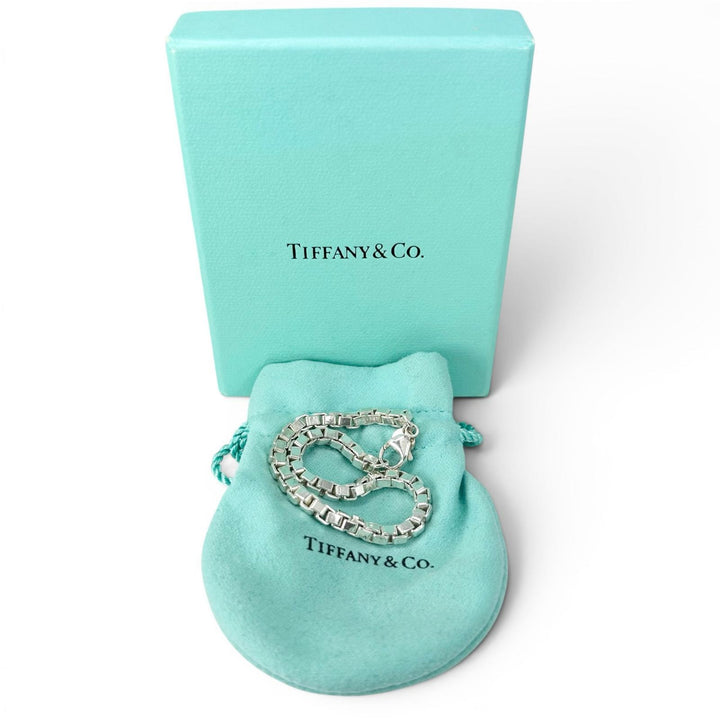 Excellent TIFFANY&Co. bracelet Venetian Box-shaped logo engraving Silver AG925