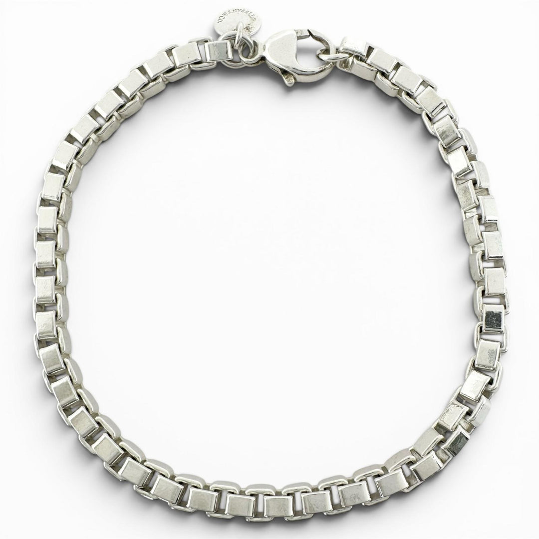 Excellent TIFFANY&Co. bracelet Venetian Box-shaped logo engraving Silver AG925