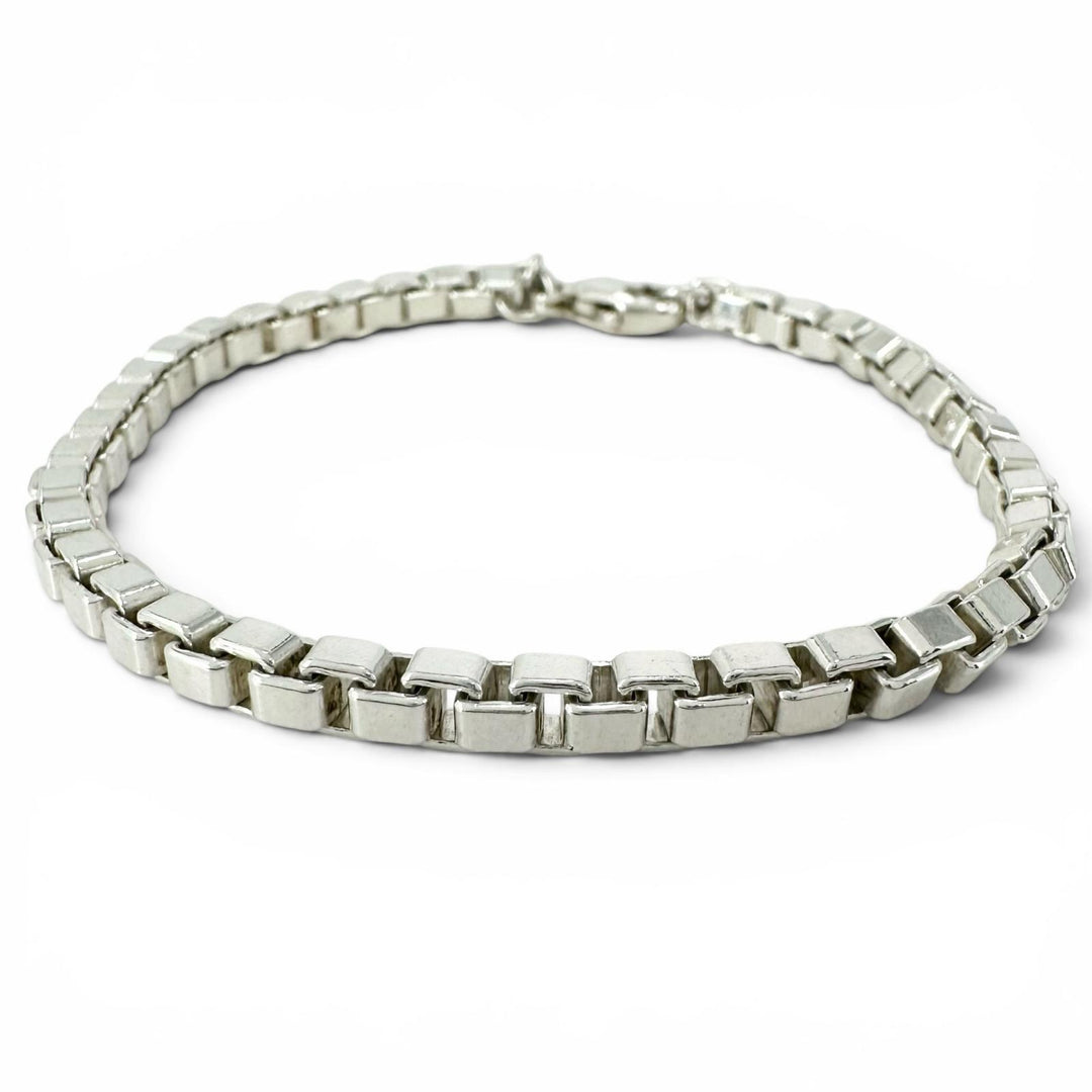 Excellent TIFFANY&Co. bracelet Venetian Box-shaped logo engraving Silver AG925