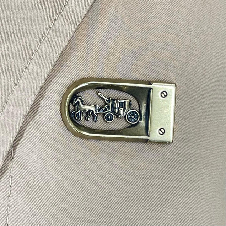 優れたCOACHトレンチコートロング丈、隠し前立てとベルト付き2 2969