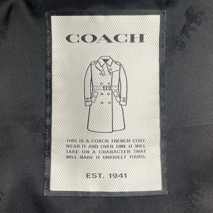 優れたCOACHトレンチコートロング丈、隠し前立てとベルト付き2 2969