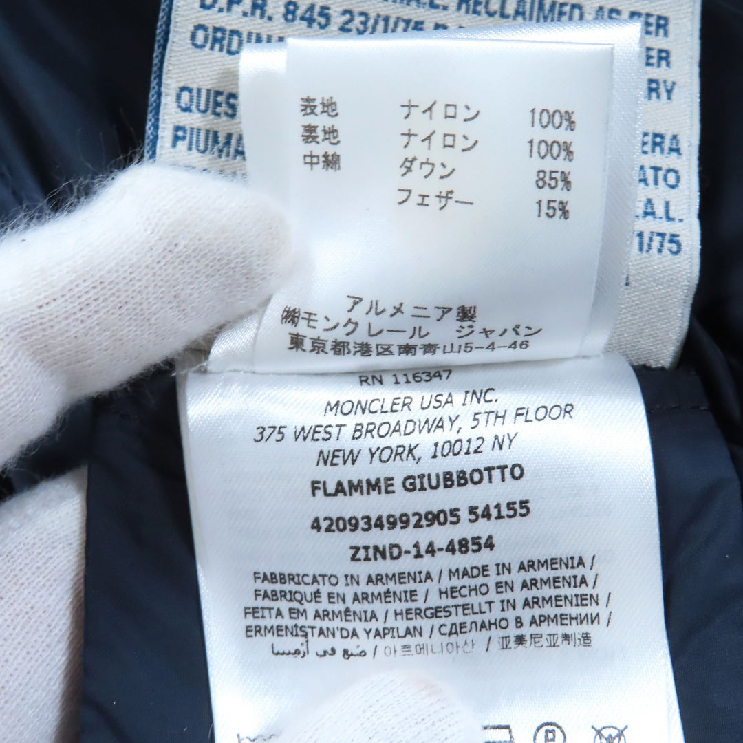 MONCLER ダウンコート FLAMME GIUBBOTTO ダークネイビー ナイロン レディース 0 420934992905 54155