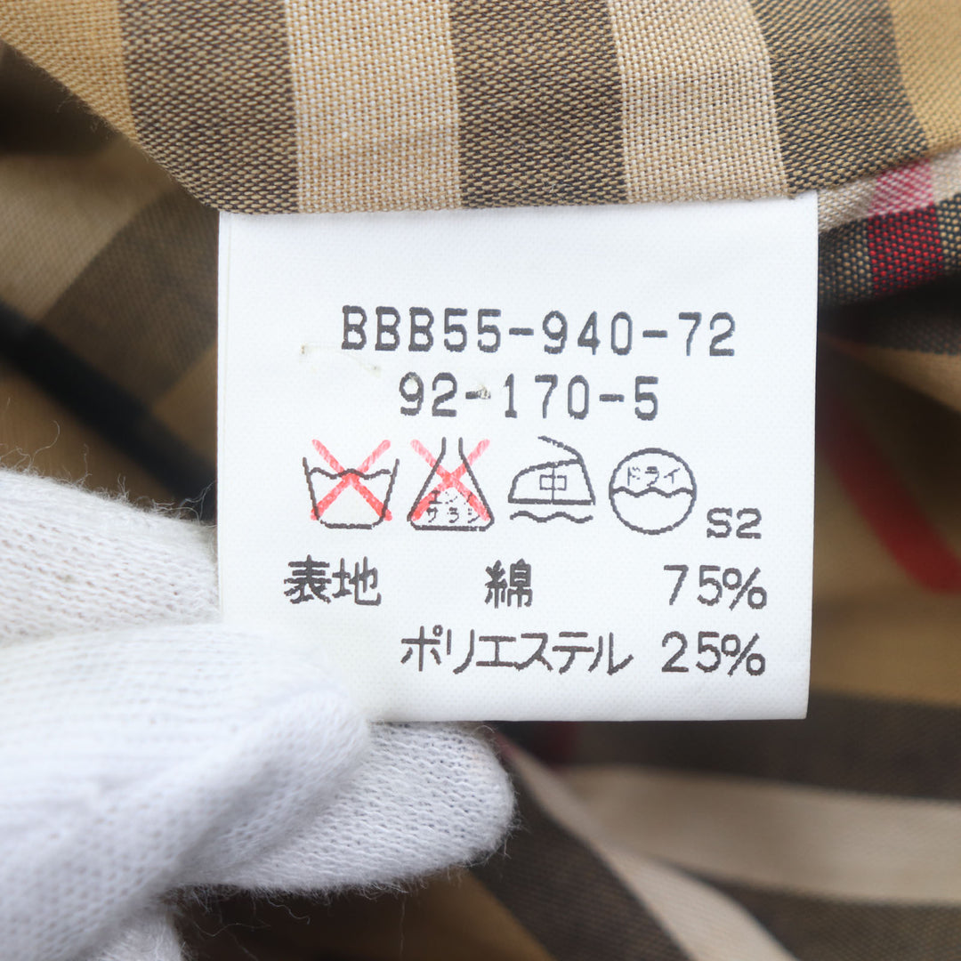 Very Good Burberrys coat 100% wool liner with hidden placket khaki cotton mens