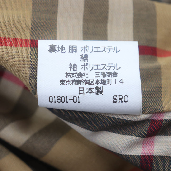 Very Good Burberrys coat 100% wool liner with hidden placket khaki cotton mens