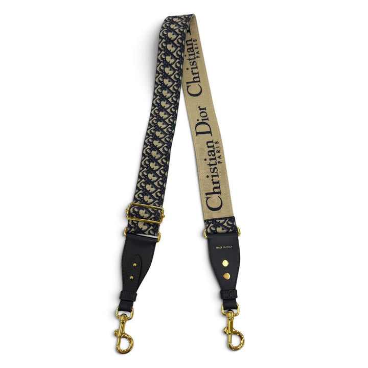 Great Christian Dior Oblique embroidered shoulder strap Current product Navy