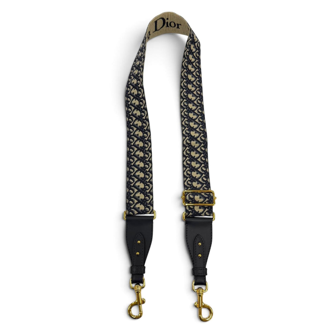 Great Christian Dior Oblique embroidered shoulder strap Current product Navy