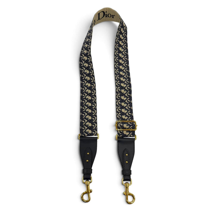 Great Christian Dior Oblique embroidered shoulder strap Current product Navy
