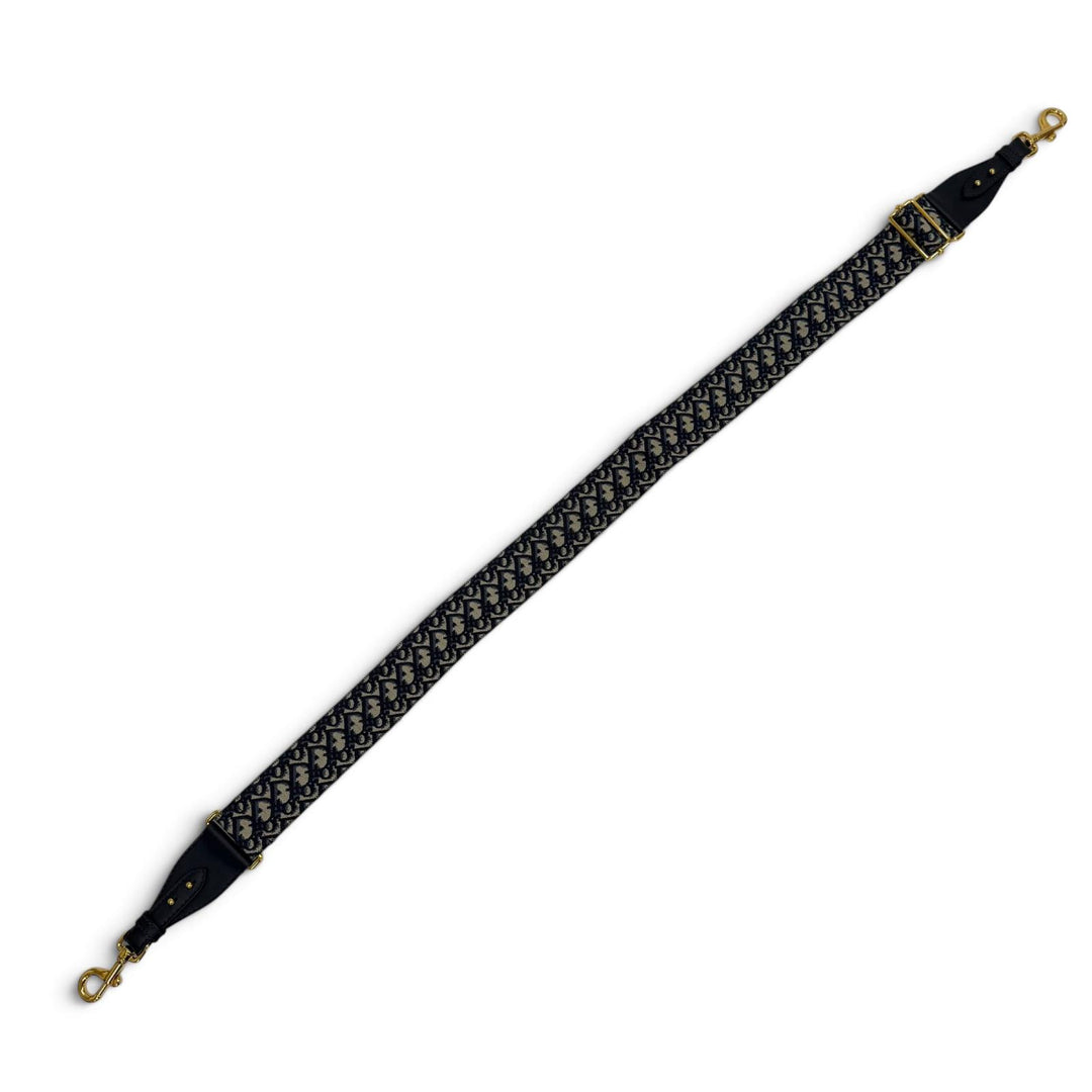 Great Christian Dior Oblique embroidered shoulder strap Current product Navy
