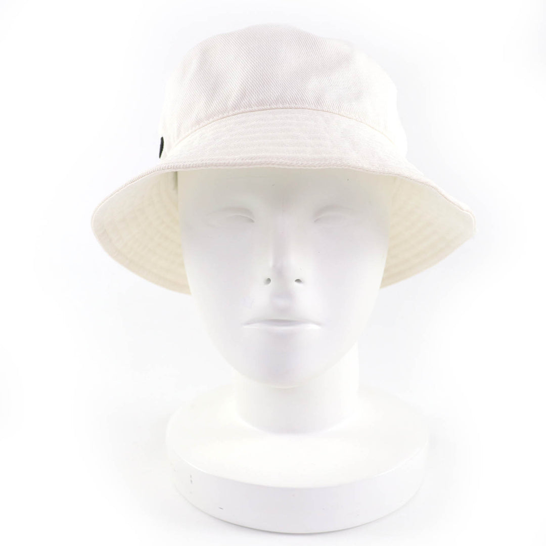 Great MIUMIU hat Logo embroidery bucket hat white cotton Women M 5HC196