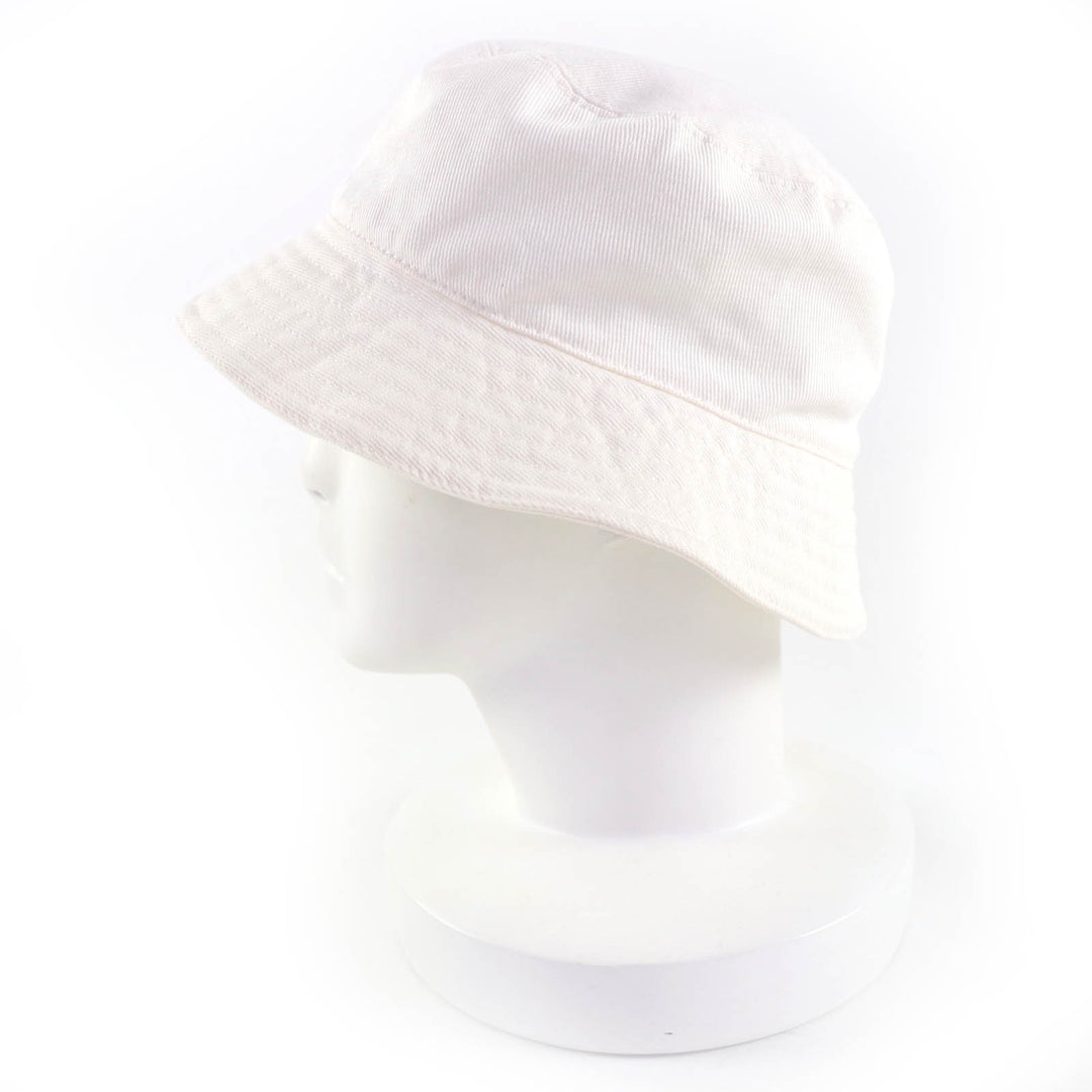 Great MIUMIU hat Logo embroidery bucket hat white cotton Women M 5HC196