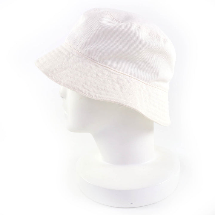 Great MIUMIU hat Logo embroidery bucket hat white cotton Women M 5HC196