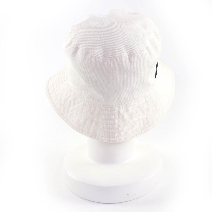 Great MIUMIU hat Logo embroidery bucket hat white cotton Women M 5HC196