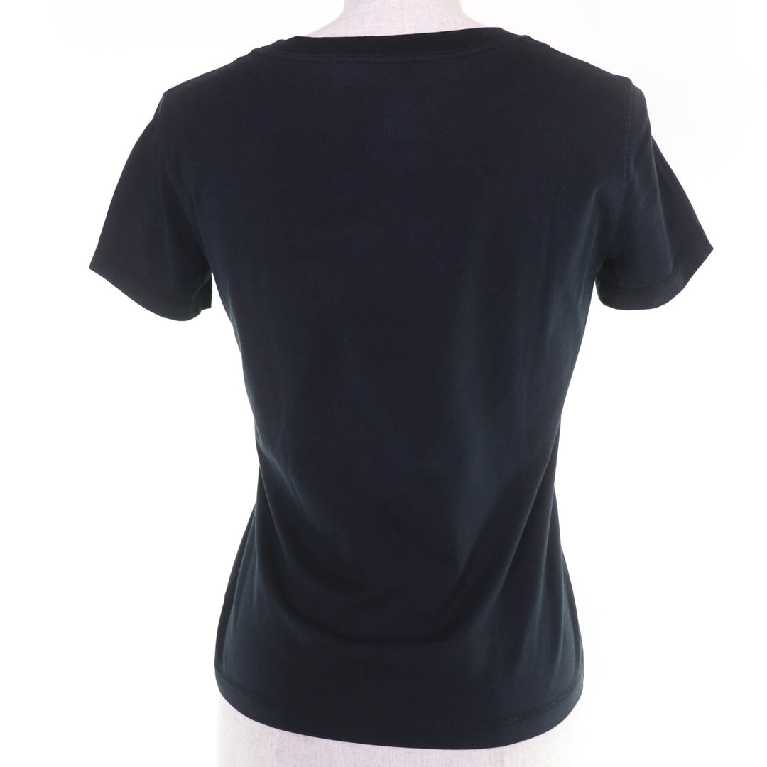 Very Good HERMES Short sleeve T-shirt Chaine d'Ancre embroidered pocket black 36