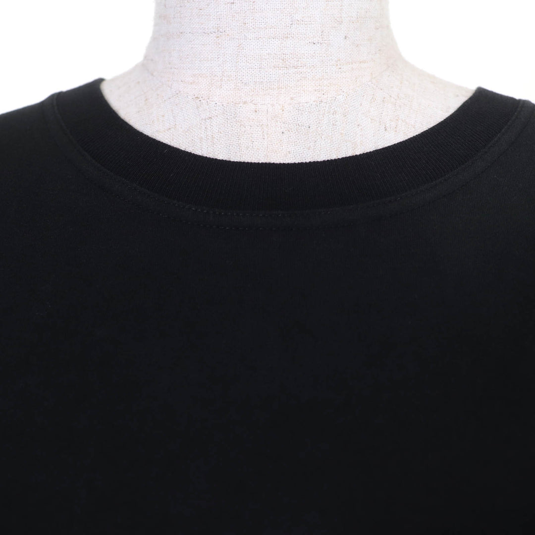 Very Good HERMES Short sleeve T-shirt Chaine d'Ancre embroidered pocket black 36