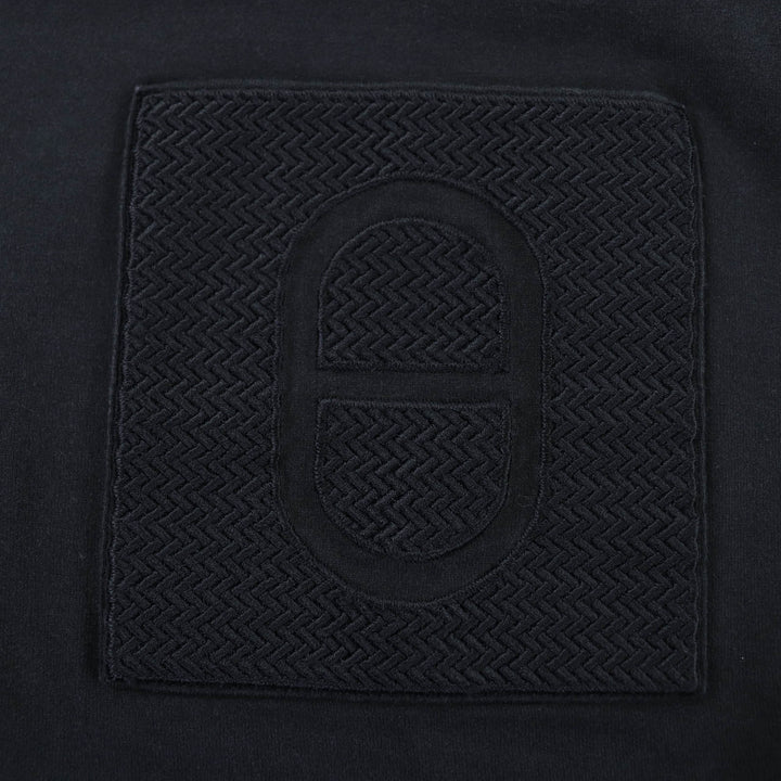 Very Good HERMES Short sleeve T-shirt Chaine d'Ancre embroidered pocket black 36