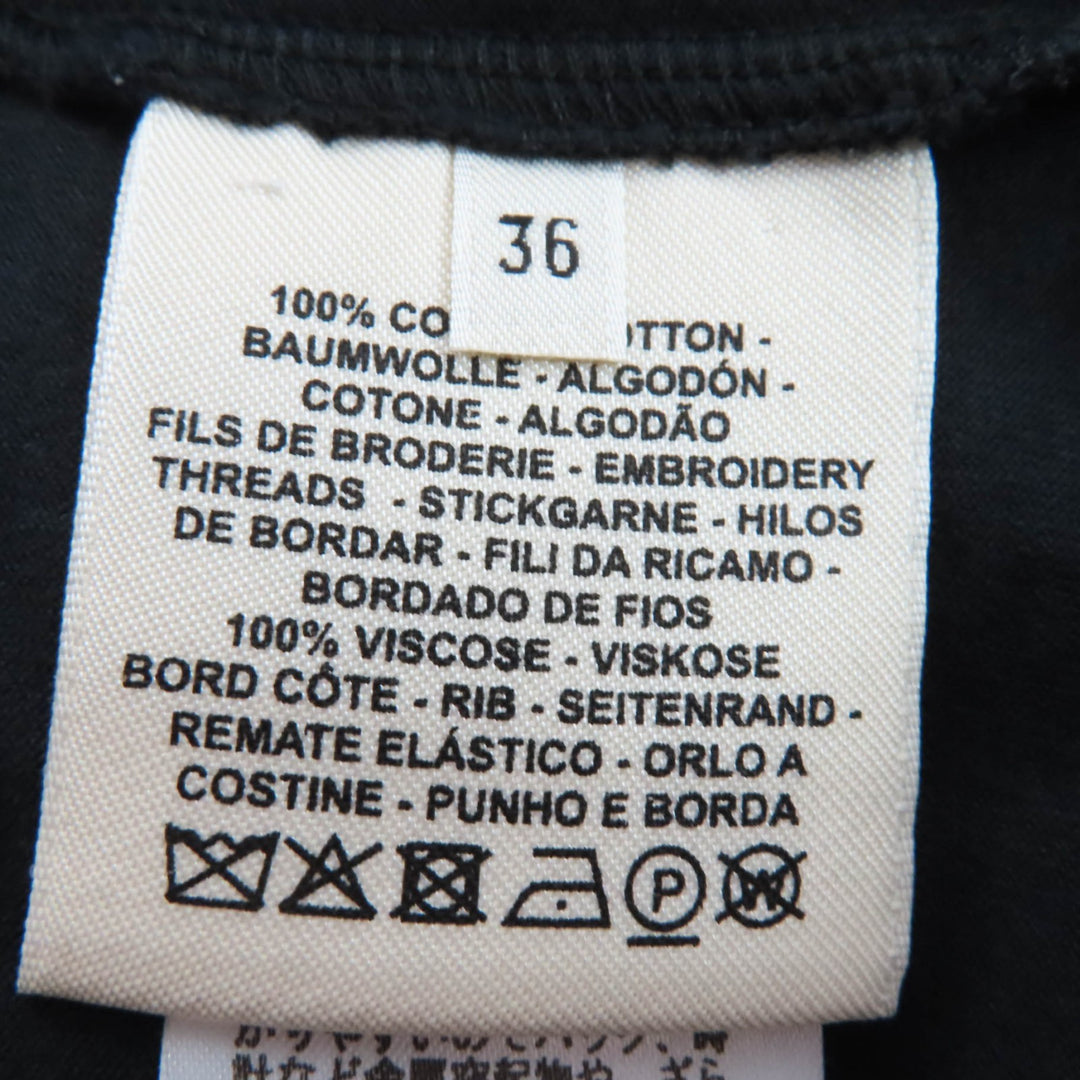 Very Good HERMES Short sleeve T-shirt Chaine d'Ancre embroidered pocket black 36