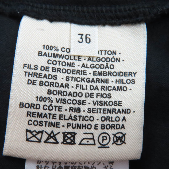 Very Good HERMES Short sleeve T-shirt Chaine d'Ancre embroidered pocket black 36