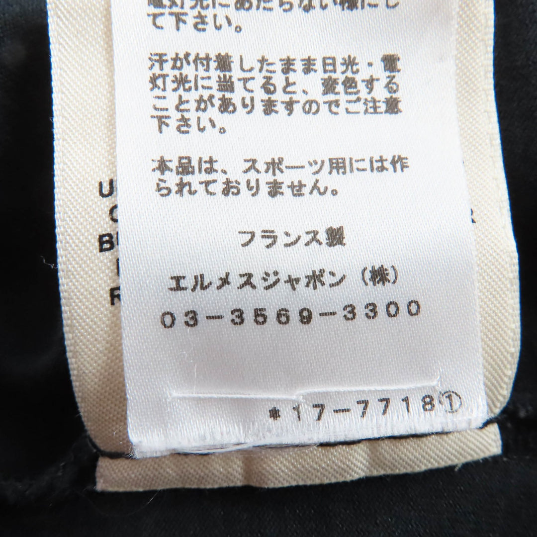 Very Good HERMES Short sleeve T-shirt Chaine d'Ancre embroidered pocket black 36