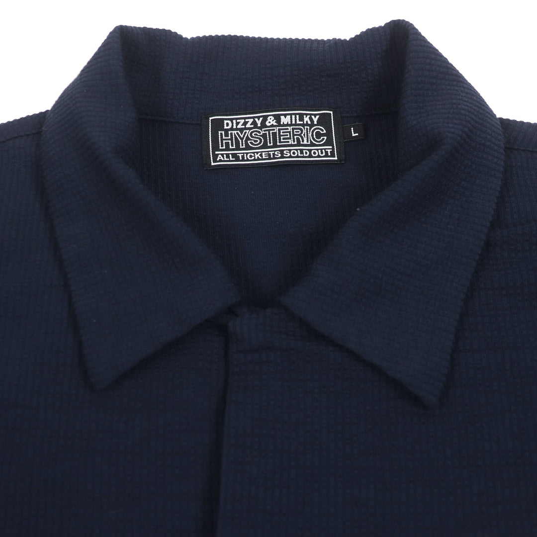 HYSTERIC GLAMOUR 半袖シャツ SEE NO EVIL ネイビー コットン メンズ L 02241CH08
