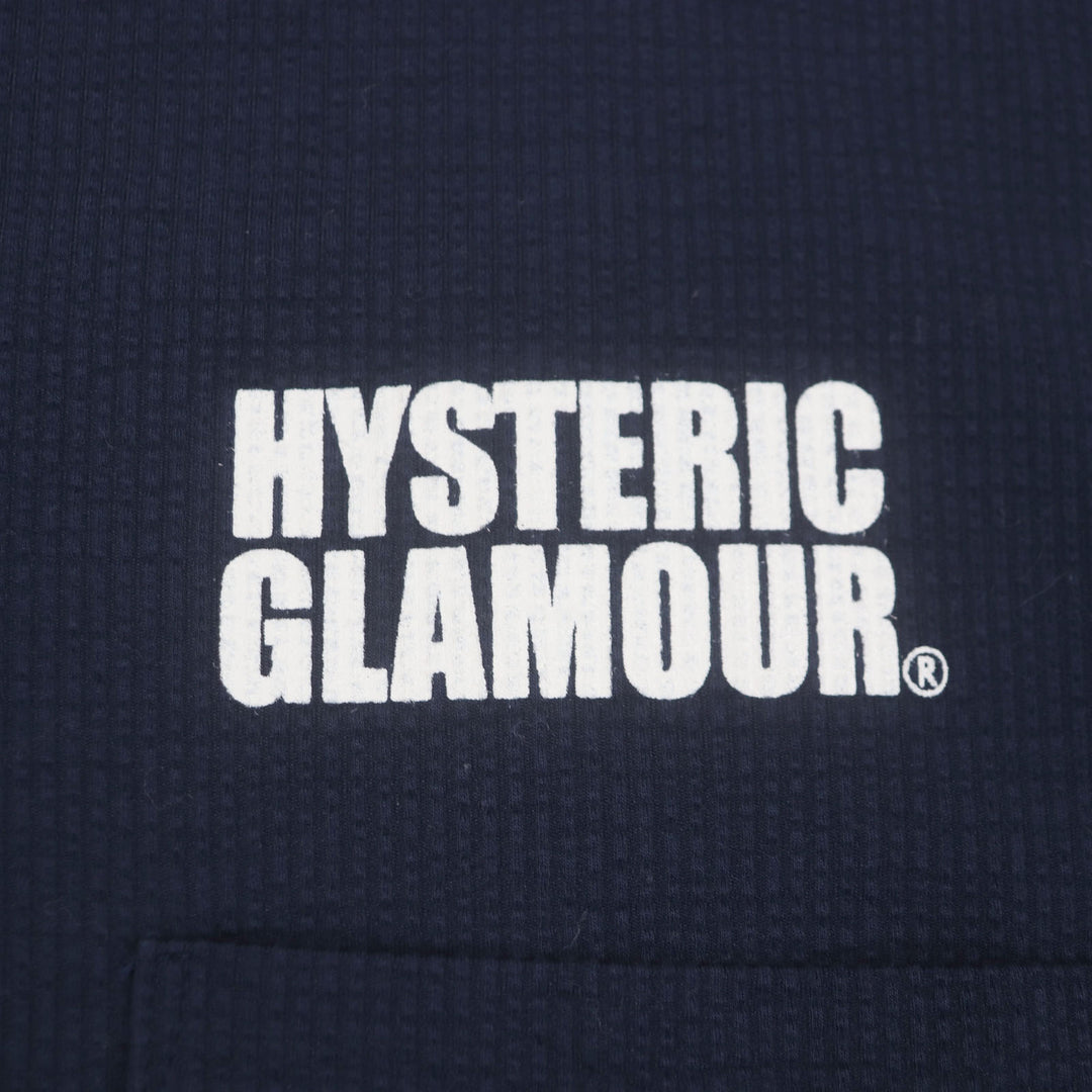 HYSTERIC GLAMOUR 半袖シャツ SEE NO EVIL ネイビー コットン メンズ L 02241CH08