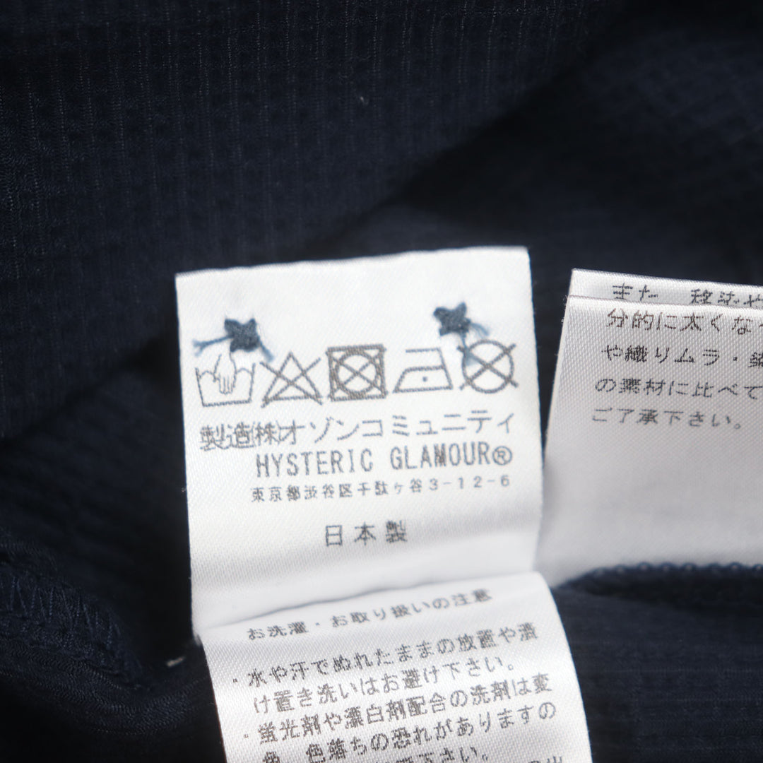 HYSTERIC GLAMOUR 半袖シャツ SEE NO EVIL ネイビー コットン メンズ L 02241CH08